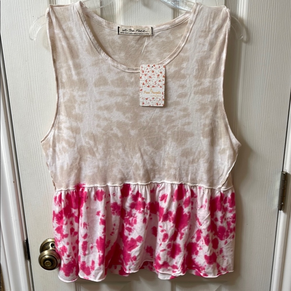 Pink and Cream Sleeveless Top